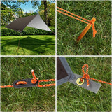 Camping tentzeil, 3 m x 3 m, waterdicht, voor hangmat, met 6 haringen en 6 touwen, anti-uv-regen, zonbescherming, licht, compact grondzeil, picknickdeken, hammock, voor buiten, camping, herbruikbaar
