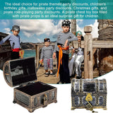 Afsluitbare schatkist voor kinderverjaardag, schatkist bruiloft met slot, kunststof piraten, schatkist, klein, bewaren en decor, schatkist piraat, schatfeest (1)