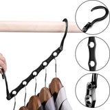 4 stuks 5-in-1 kleerhangers, ruimtebesparend, draaibare magische kleerhangers, kunststof, multifunctionele zwarte magische kleerhangers, voor kledingkast