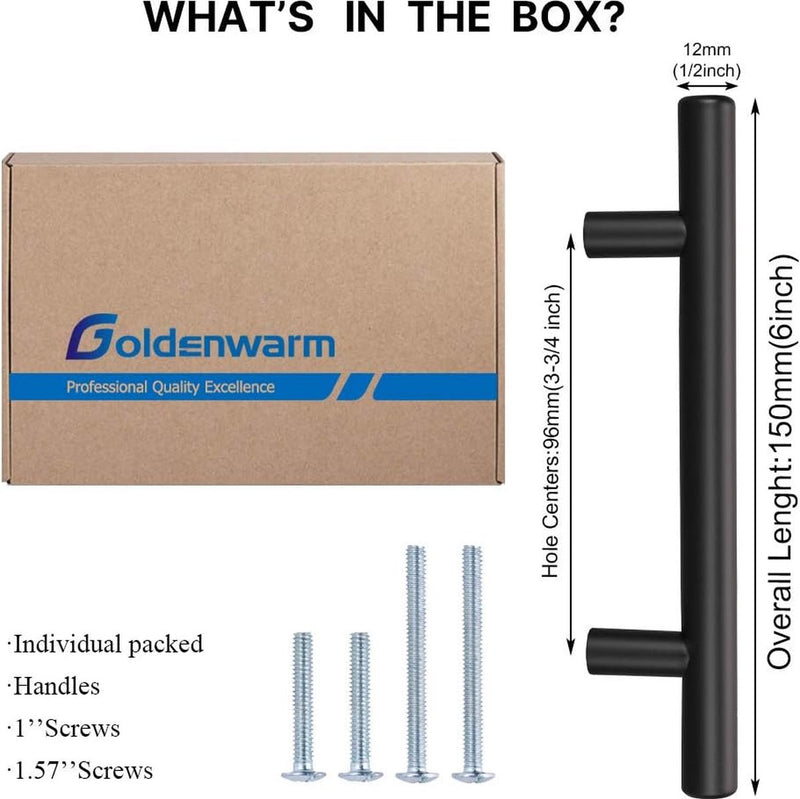 Meubelgrepen, zwart, 128 mm, roestvrijstalen buis, voor kasten, laden, keuken- en badkamermeubels, diameter: 12 mm, 10 stuks