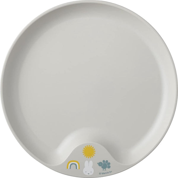 Kinderbord, nijntje explore, robuust plastic bord, magnetronbestendig, praktische inkeping in de rand, vaatwasmachinebestendig