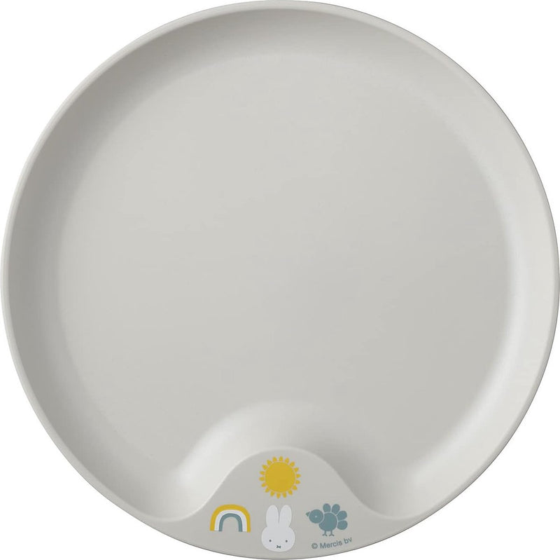 Kinderbord, nijntje explore, robuust plastic bord, magnetronbestendig, praktische inkeping in de rand, vaatwasmachinebestendig