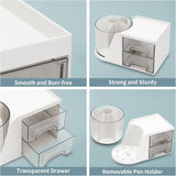 2 Lade Roterende Bureau-organizer Penhouder Bureau-organizer en opslag met 4 compartimenten + Lade voor kantoor, thuis en kunstbenodigdheden