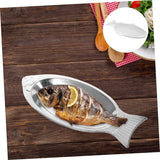 Dienblad 1 stuk vis sushi pizza glas metaal visplaat ovale serveervis serveerschaal gestoomde visschotel feestplaat