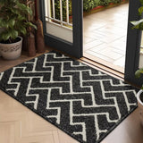 Binnendeurmat Zwart 50 x 80 cm, Waterdichte Deurmat, Vuilvangmat, Antislip Binnendeurmat voor Entree, Hal, Tuin, Binnen, Huisdieren...