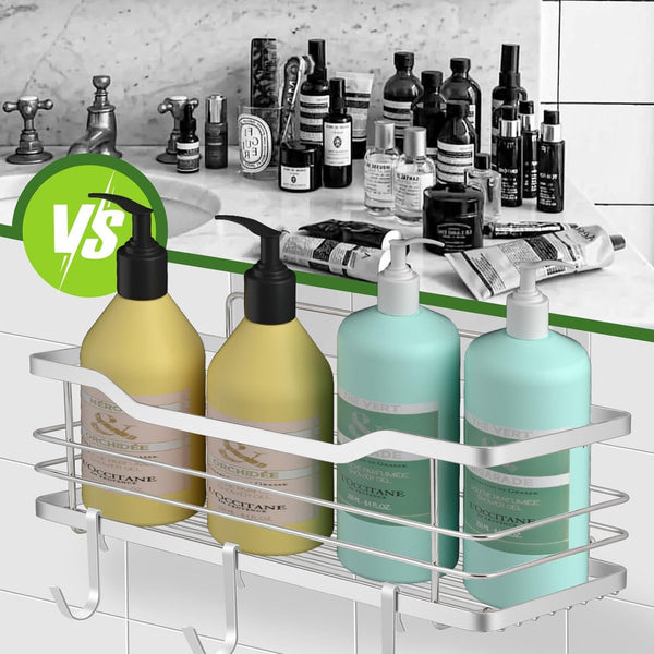 Doucheplank, doucheplank zonder boren, 3 stuks badkamerplankorganizer, badkamerplank, badkamerorganizer, zilver.