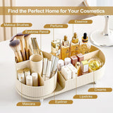 Make-up organizer Draaibaar, 2 in 1 cosmetische organizer, organizer kaptafelborstel, make-up organizer voor kaptafel slaapkamer badkamer