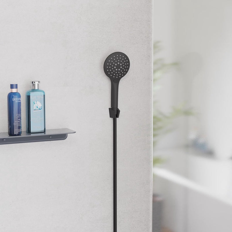 Doucheslang met handdouche en wandhouder, douchekop met 3-voudig verstelbare douchekop, doucheset met slang, slang voor douche, zwart