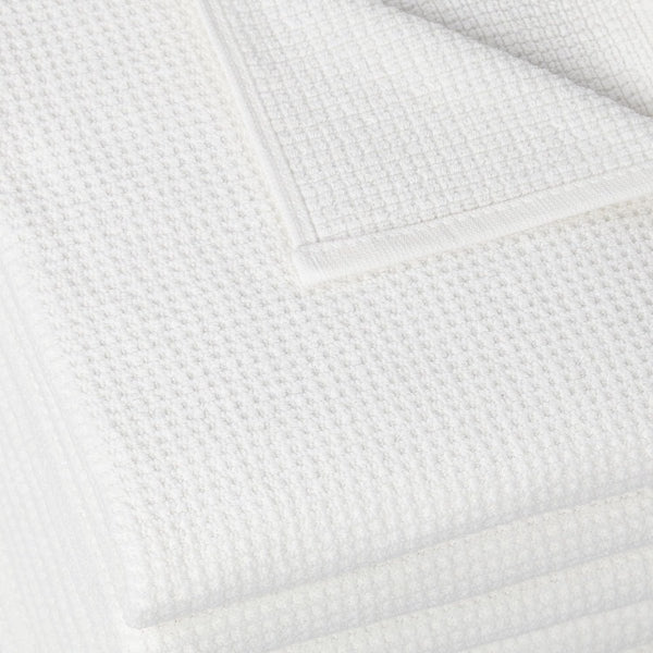 Set van 6 handdoeken wafelpique, 100% katoen, 50x70 cm, wit