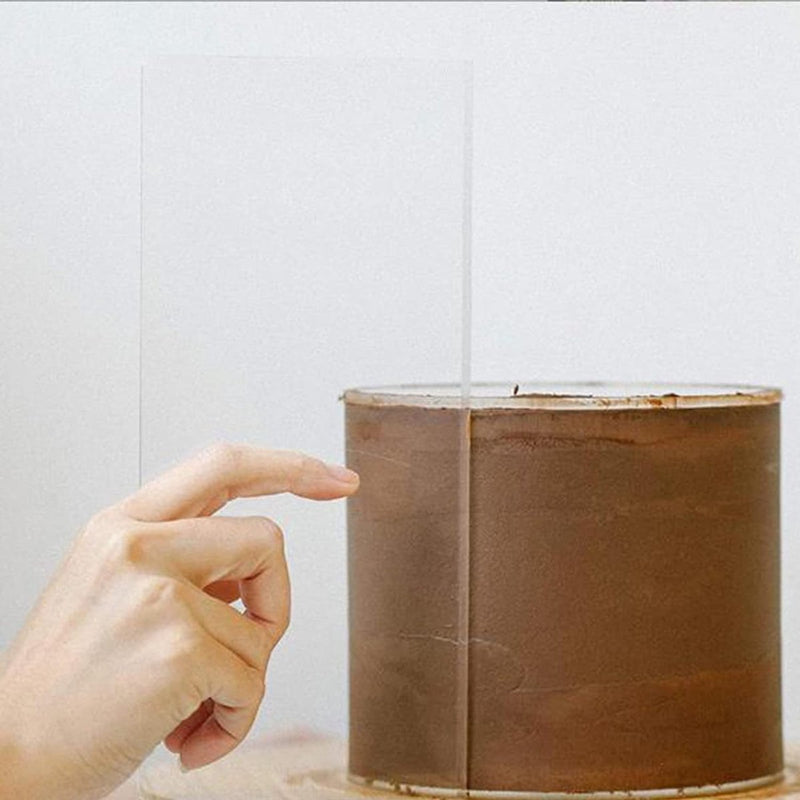 2-delige heldere acryl-taartschraper, taartdecoratiekam, taartschraper, gladde en gestreepte zij-taartschraper, suikergietkammen