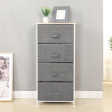 ladekast met 4 laden, organisatorisch meubilair, textiel opbergkast voor slaapkamer, woonkamer of - kleine ladekast met beige, 45 x 30 x 94 cm, 45 x 30 x 94 cm