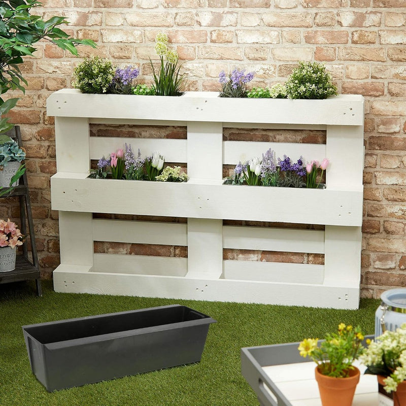 Plantenbak geschikt voor europallets, set van 24 kunststof, plantenbak, breedte 38 cm (1 x set van 24 plantenbakken, breedte 38 cm)