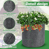 27 l stoffen plantenzak aardappelzak met handvat, herbruikbare plantenzak voor het kweken van aardappelen, tomaten, groenten, bloemen, verdikte en geventileerde tuinpot, 5 stuks, grijs
