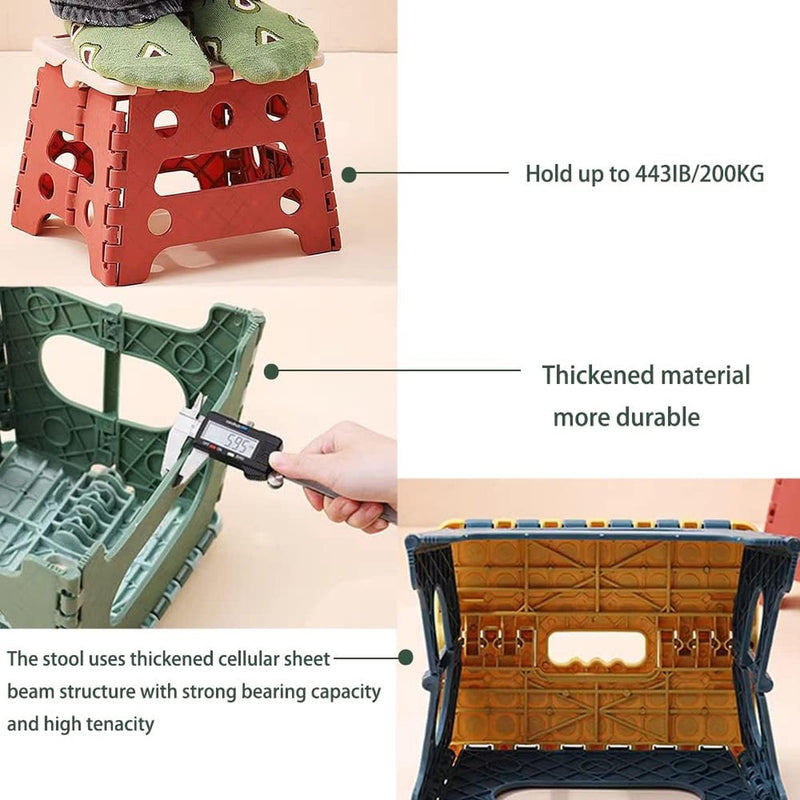 Opvouwbare keukenkruk Opklapbare opstap Badkamerkruk Opvouwbare tuinklapstoel Kleine kindervoetenbank Kinderopstapje Klimhulp Gootsteen voor kinderen volwassenen (22,3 cm hoog - groen)