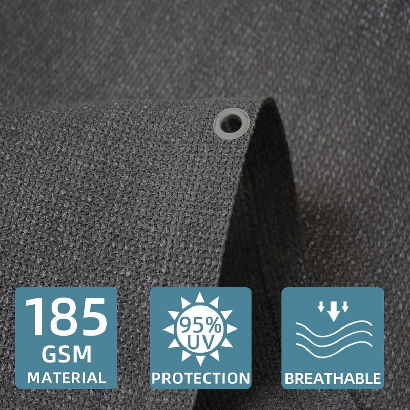 Balkonscherm, inkijkbescherming, balkonafdekking, 90 x 300 cm, windbescherming, licht transparant, ondoorzichtig, balkonbekleding, HDPE, wind- en uv-bescherming, met inslagringen en kabelbinders, antraciet