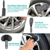 Reinigingsset voor de auto, autoreinigingsset, autoverzorgingsset, voor buiten, autowasset met bandenborstel, multifunctionele reinigingsdoekjes, voor auto, motorfiets, binnen en buiten, huishoudelijk schoonmaken