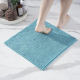 Badmat, antislip, combineerbaar als badmatset, badkamertapijt, badkamermat, wasbaar van chenille, douchemat voor douche, badkuipen, wc-mat, petrol-turquoise, 45x45 cm