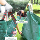 Tuinafvalzak, 2 x 120 liter, zelfstaande tuinzak met 4 handgrepen, robuust en waterdicht, stabiel, robuust en opvouwbaar, grote afvalzak voor gras, bladeren, heg, tuinafval