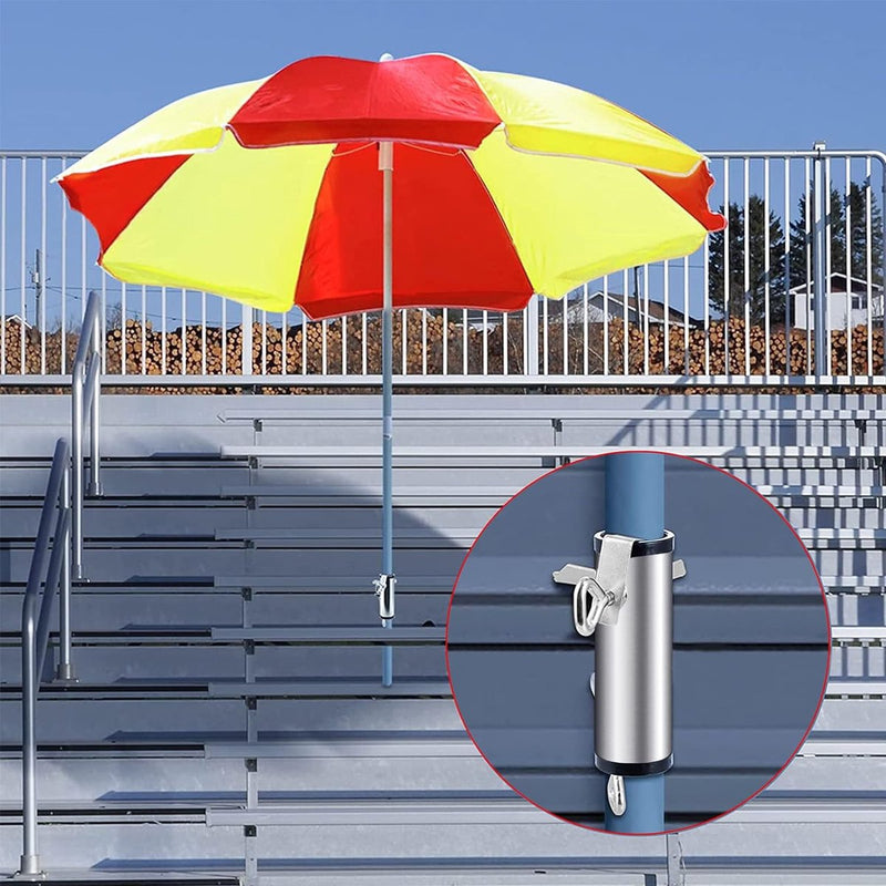 Parasolhouder voor balkon, instelbaar, parasol, balkonhouder, parasolstandaard van metaal, vaste clip, verzinkte parasolvoet, paraplustandaard, diameter 25-38 mm, voor balkon, terras, tafel,