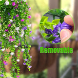 2 stuks kunsthangplanten, bloemen, meerkleurig, kunstbloemen aan de muur, kunsthangplanten, hangbloemen, klimop voor binnen en buiten, balkon, bruiloft, tuin, wanddecoratie