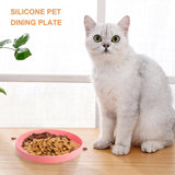 2 stuks platte kattenbakken, diameter 18 cm, kattenvoerbak, kattenbak, siliconen voerbak voor droogvoer en natvoer