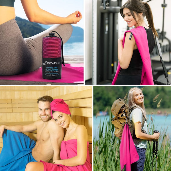 Microvezel handdoek – in alle kleuren, 8 maten – compact, ultra licht en sneldrogend – microvezel handdoeken – de perfecte sporthanddoek, strandhanddoek en reishanddoek