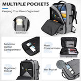 Reisrugzak voor heren en dames, handbagage, rugzak, vliegtuig, grote laptoprugzak, 17 inch, waterdichte dagrugzak, weekendrugzak, zakelijke rugzak