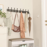 Garderobehaken, kapstok met 4 drievoudige haken in zwart, 42 cm, wandgarderobe voor mantels, jassen, hoeden, tassen, voor hal, garderobe, badkamer, zwart