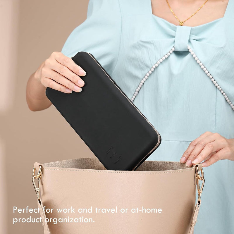 Make-upkwastenhouder, draagbare make-uptas, organizer voor op reis, grote make-uptas, make-uptas, cosmeticatas, organizer (zwart)