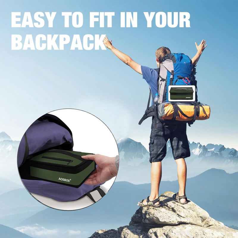 Mini-koeltas voor lunchbox Medicijnkoelbox Kleine lichtgewicht lunchtas Geïsoleerde tas voor lunchbox Lunchtas voor werk School Waterdichte ritssluiting Leger olijf