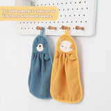 4 stuks kinderhanddoeken superabsorberende microvezel sneldrogende gezichtshanddoeken met ophanglus keukenhanddoek voor badkamer keuken (dierenmotief)