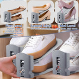 10 stuks verstelbare schoenenrekken, schoenenhouderset, 3 in hoogte verstelbaar, afneembaar, ruimtebesparend, antislip, kunststof (grijs)