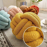 Knoopkussen, geknoopt kussen, pluche kussen, knoopkussen, decoratief kussen, bed, kamer, decoratie, speelgoed, geknoopt kussen voor bank, bed, decoratief (kaki)