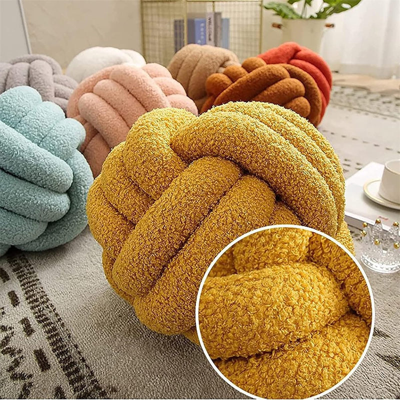 Knoopkussen, geknoopt kussen, pluche kussen, knoopkussen, decoratief kussen, bed, kamer, decoratie, speelgoed, geknoopt kussen voor bank, bed, decoratief (kaki)