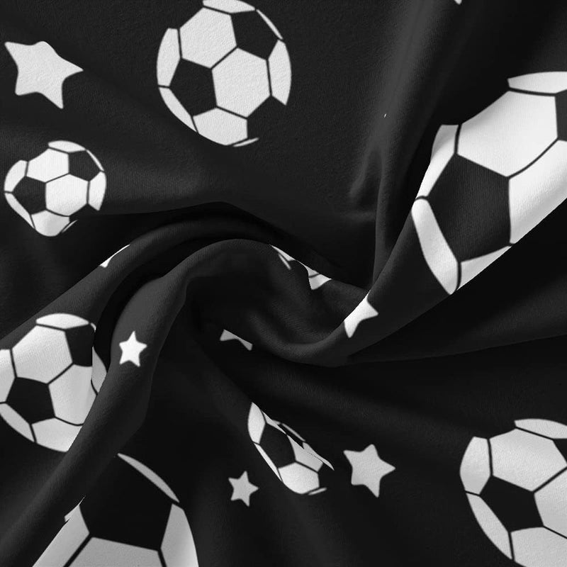 Voetbalbeddengoed, 135 x 200 cm, voor kinderen, jongens, tieners, sportdekbedovertrekset voor eenpersoonsbed, modern bedrukte dekbedovertrekken met ritssluiting en kussensloop van 80 x 80 cm