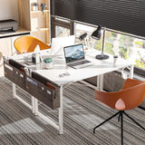 Bureau, wit, 120 x 50 x 74 cm, computertafel met koptelefoonhouder en opbergtas, klein bureau, werkkamer, hout, pc-tafel, kantoortafel voor thuis, kantoor