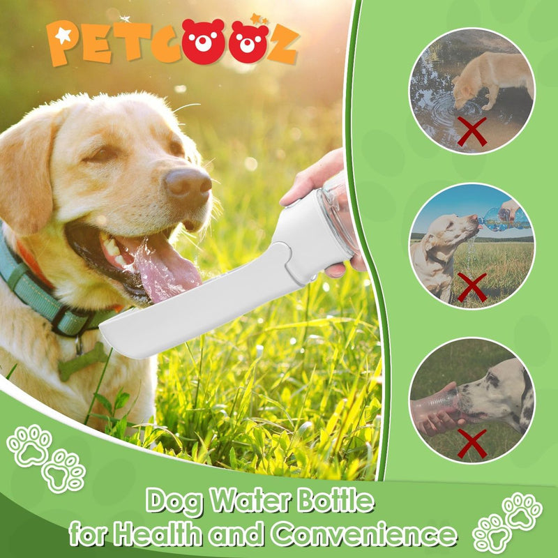 Waterfles voor honden, 550 ml, opvouwbare hondendrinkfles, draagbare drinkfles voor honden voor onderweg, waterbak voor huisdieren, lekvrij, waterdispenser voor honden, wandelen, reizen en