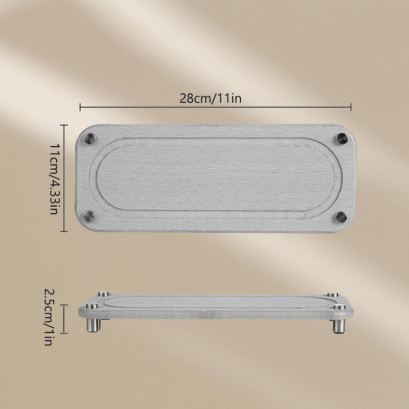 Aanwasbak-organizer, sneldrogend, afdruipmat, 2 stuks, badkamerdienblad, diatomeeënmodder, spoelbak-organizer, sneldrogend, opbergbak, dienblad voor keuken, badkamer (A-lichtgrijs)