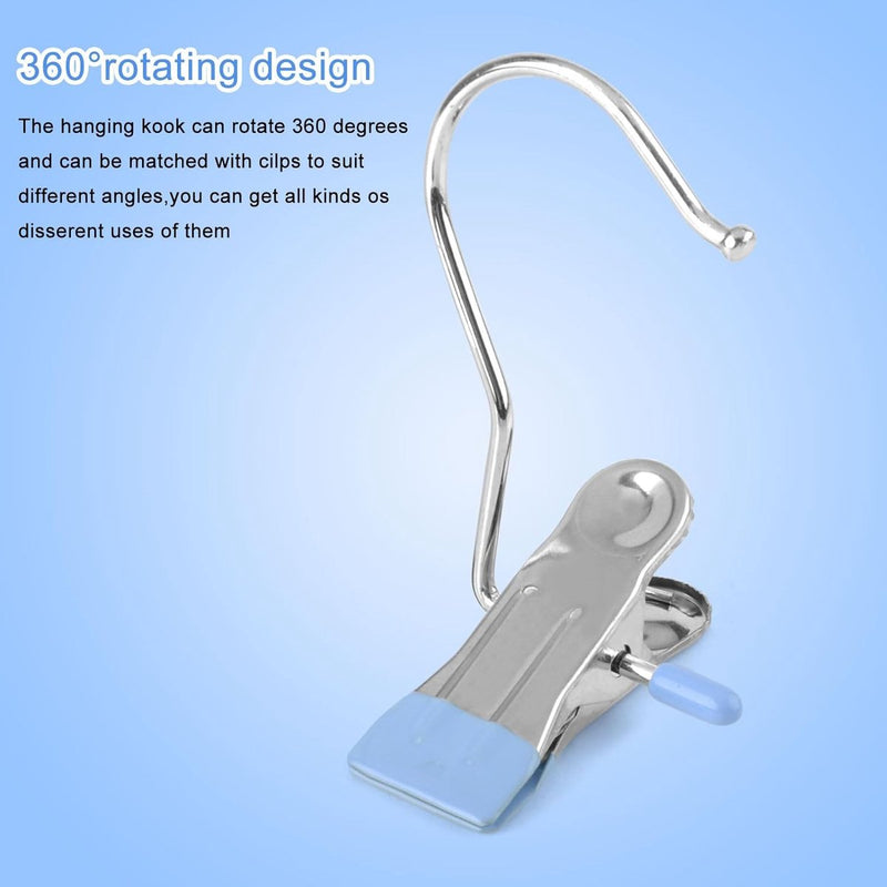 Klemhaken, 30 klemhaken, bootophanging, mini-kledinghaken, wasophanging, handdoekophanging, zonder naaien, klemmen, sokkenklemmen, haken voor handdoeken, klemmen, metaal (blauw)