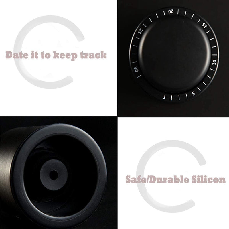 Set van 2 flessenstoppers, wijnflesstoppers, champagnestoppers en wijnstoppers, wijnkurken, vers houden voor wijnliefhebbers, kunststof, kegelvormig