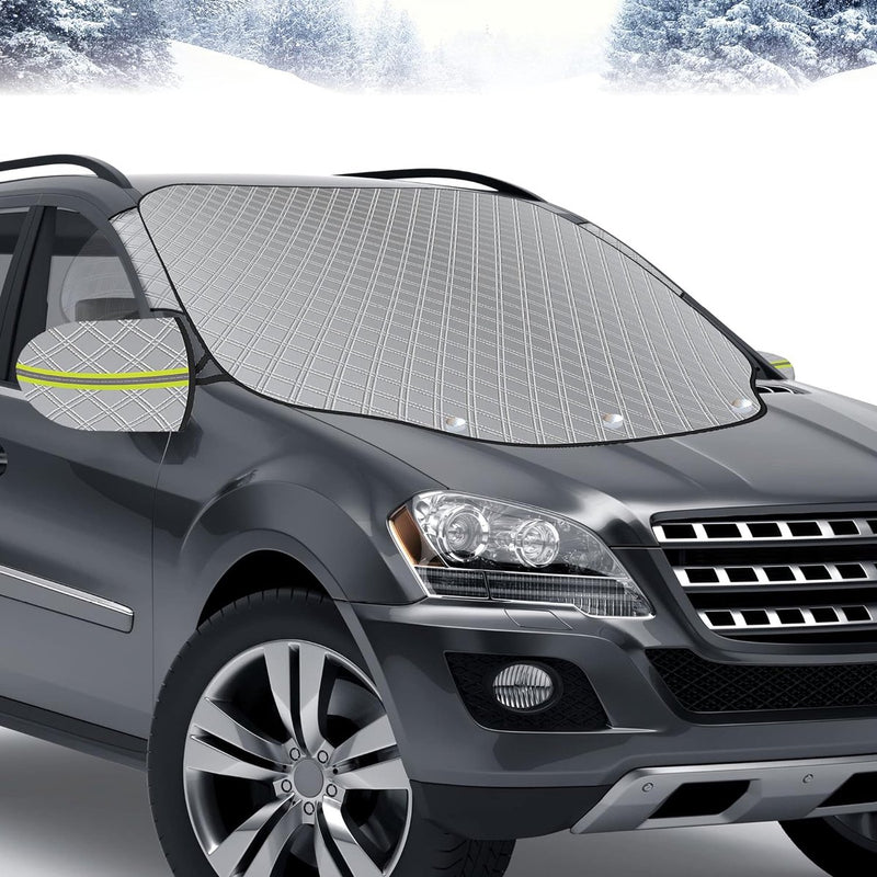 Autoruithoes Winter - Magnetische voorruithoes Groot - Opvouwbaar, extra dik en waterdicht - voor vorst, ijs, sneeuw, zon - 153 x 127 cm