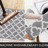 Lange gangtapijtloper, 60 x 240 cm, antislip grijze tapijtloper, wasbaar vintage keukentapijt, lange Boho-tapijtloper voor slaapkamer, entree, keuken