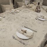 Tafelkleed met kwastjes, waterafstotend, voor eettafel, vakantie, feest, woonkamerdecoratie, 140 x 200 cm, licht abrikoos