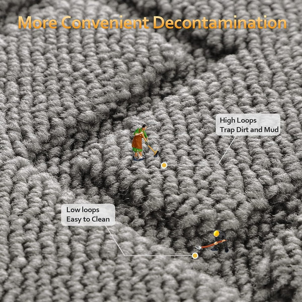 Deurmat voor binnen en buiten, 50 x 120 cm, vuilvangmat, antislip voetmat, binnen, wasbaar, voor binnen, deurmatten, huisdeur, dun, voor ingang, hal, tuin, binnen, huisdier, grijs