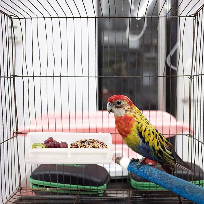 5 stuks kunststof vogelbakken, vogelkooi, waterbak, vogelkooi, vogelkooi om op te hangen