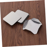 Set van 6 vierkante stalen placemats met antisliponderzetters van roestvrij staal