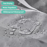 Douchegordijn, 240 x 200 cm, waterdicht, textiel, wasbaar, met 12 douchegordijnringen, polyester douchegordijn met gewicht aan de onderkant, meerkleurig, golven, grijs, ombre douchegordijn