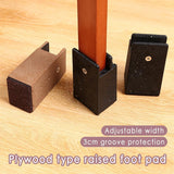 Verstelbare bedverhoger Meubelverhoger 5 cm met schroefklem, zwarte bedverhoger 2 inch zware stoelverhogers, verpakking van 4 meubelverhogers voor vierkante en ronde stoelpoten met een breedte van 0,8-1,6''