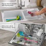 Keuken gadgets Set van 4 - (spatel siliconen, soeplepel, schuimlepel, spaghettilepel) keukengerei, spatel kunststof, pollepel, schuimspaan, spaghetti lepel, keukenhulp