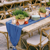 Chiffon tafelloper, 300 x 70 cm, donkerblauw, chiffon, decoreren, tafeldecoratie, romantische bruiloftsloper, tule decoratieve stof voor bruiloft, bruidsfeest, babyshower, verjaardag,